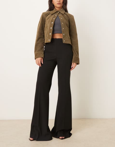 Mango tailored kickflare trouser in black - view 1