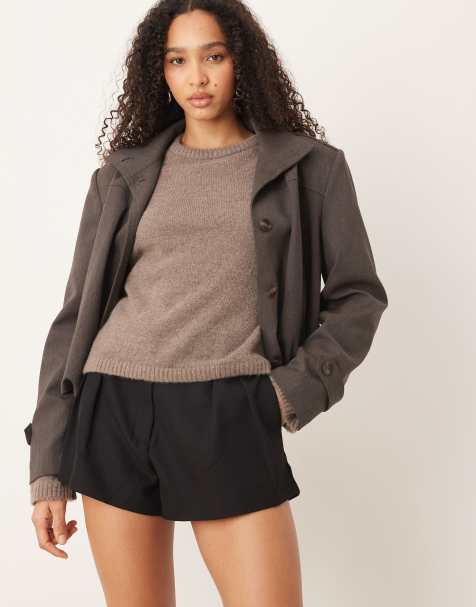 Mango tailored micro short in black