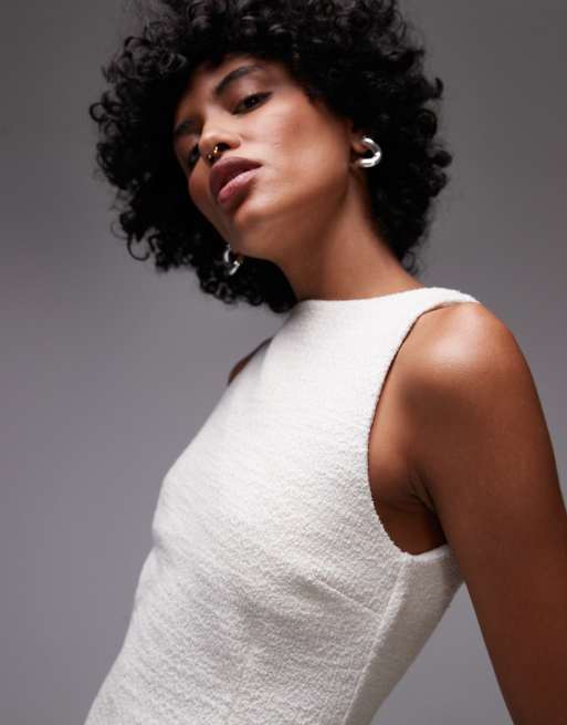 Mango tailored mini shift dress in white, 2 of 4