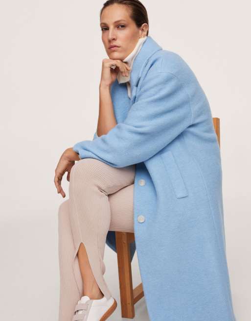 Pale blue sale long coat