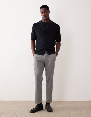 Mango Tailored Pleated Front Tapered Pants In Gray