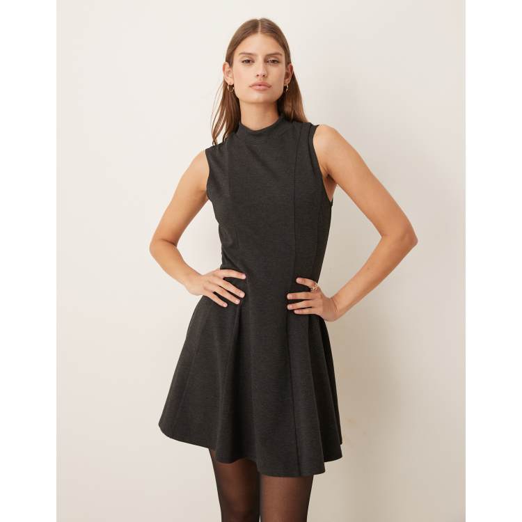 open lace back dress Mac Duggal Long Sleeve High Neck Pleated Dress