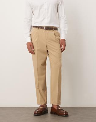 tailored slim fit pants in beige - part of a set-Neutral