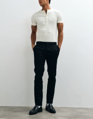 Mango Tailored Slim Fit Pants In Black