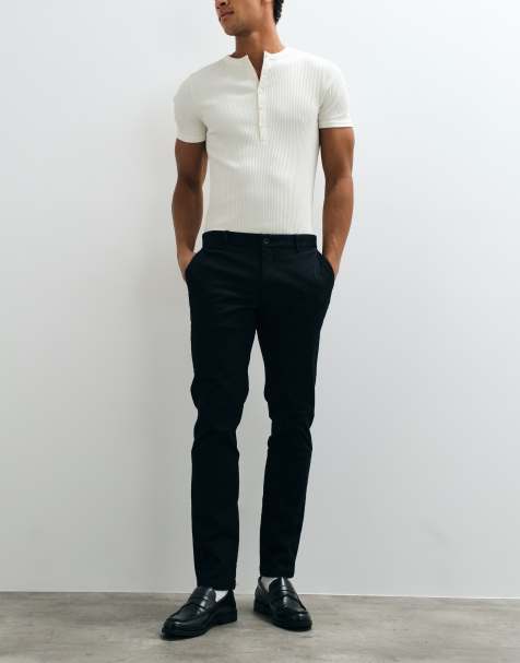 Mango tailored slim fit pants in black - view 1