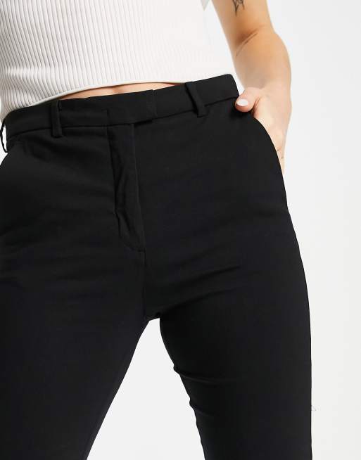 Mango high waisted slim tailored trouser in black