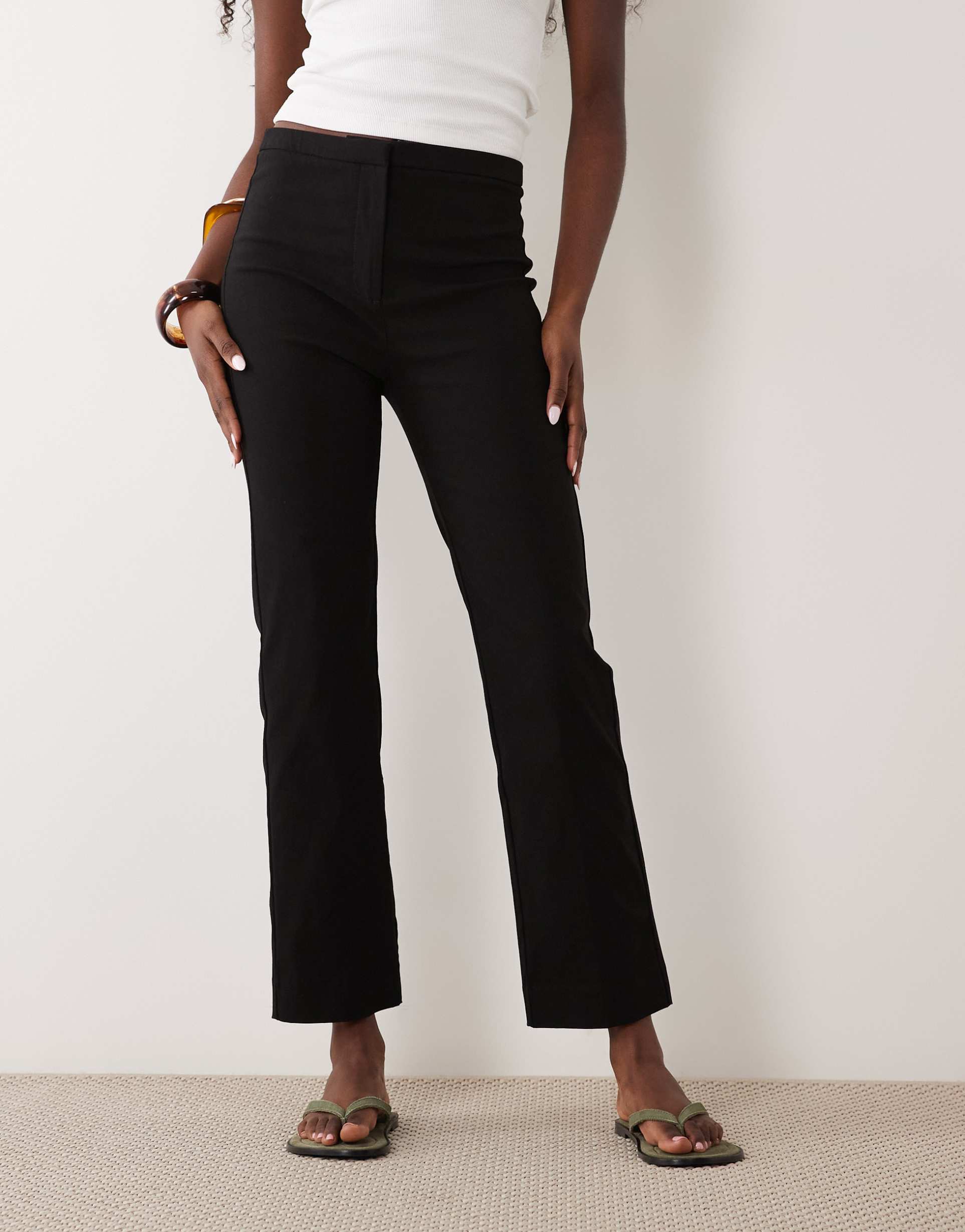 mango tailored slim pants in black