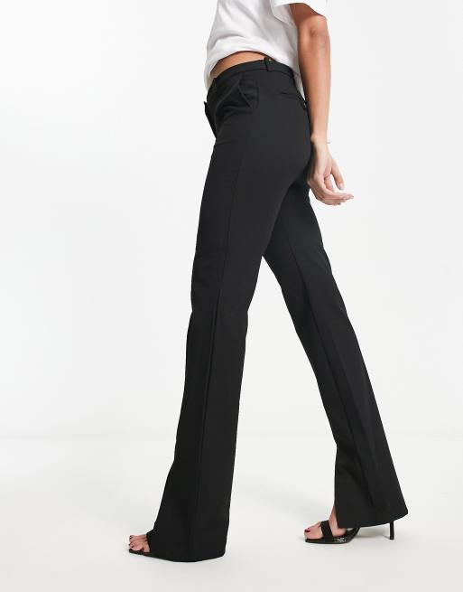 Mango split hem casual pants in black