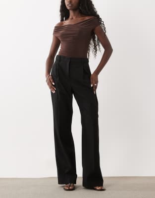 Mango Tailored Straight Leg Pants In Blue