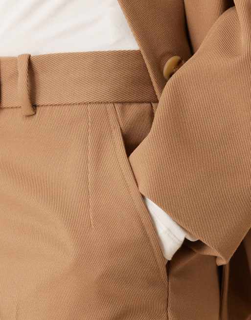 Mango tailored straight leg trouser co-ord in beige, 3 of 5