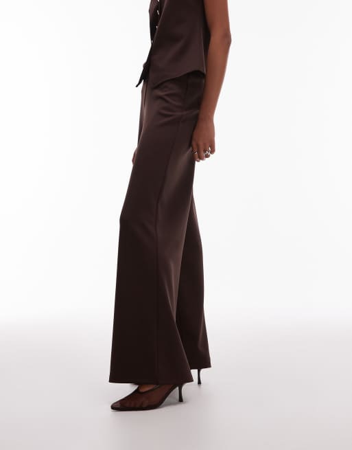 Mango tailored straight leg trouser co-ord in brown, 2 of 5