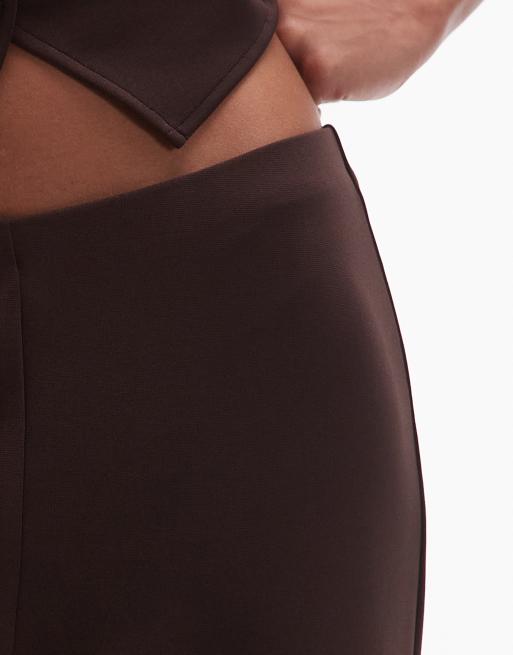 Mango tailored straight leg trouser co-ord in brown, 3 of 5