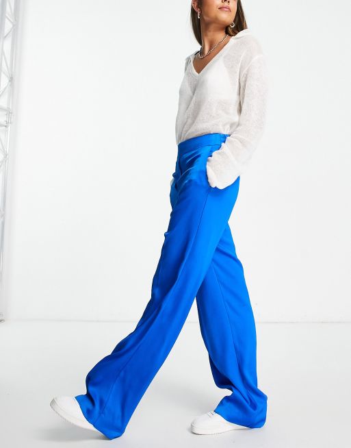 Tailored Straight Leg Trousers - Steel Blue – BOA