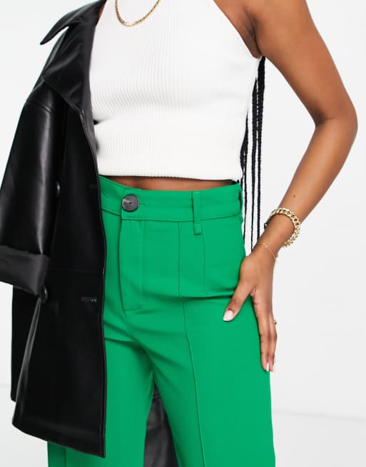 Mango green trousers sale