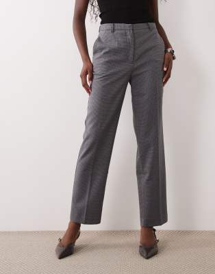 Mango Tailored Straight Pants In Gray