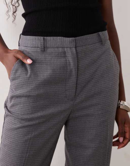 Mango tailored straight pants in gray plaid, 4 of 5