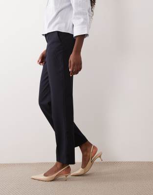 Mango Tailored Straight Pants In Navy