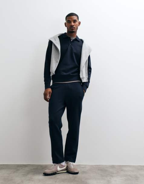Mango tailored sweatpants in navy - view 1