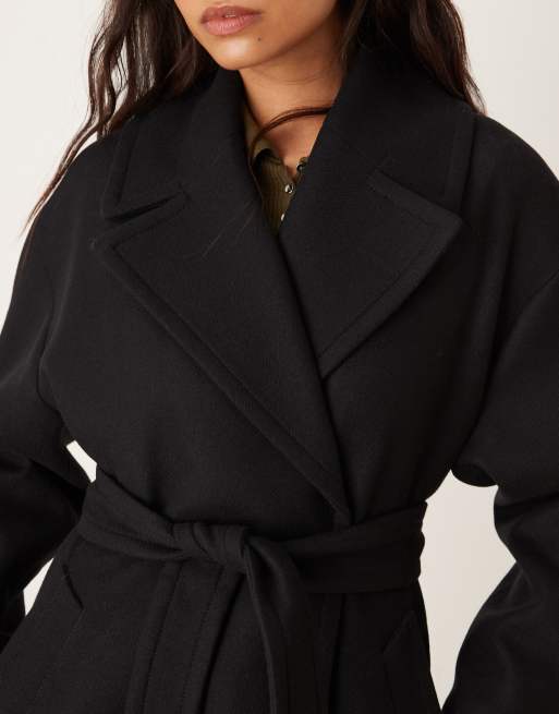 Mango tailored tie waist coat in black, 3 of 4