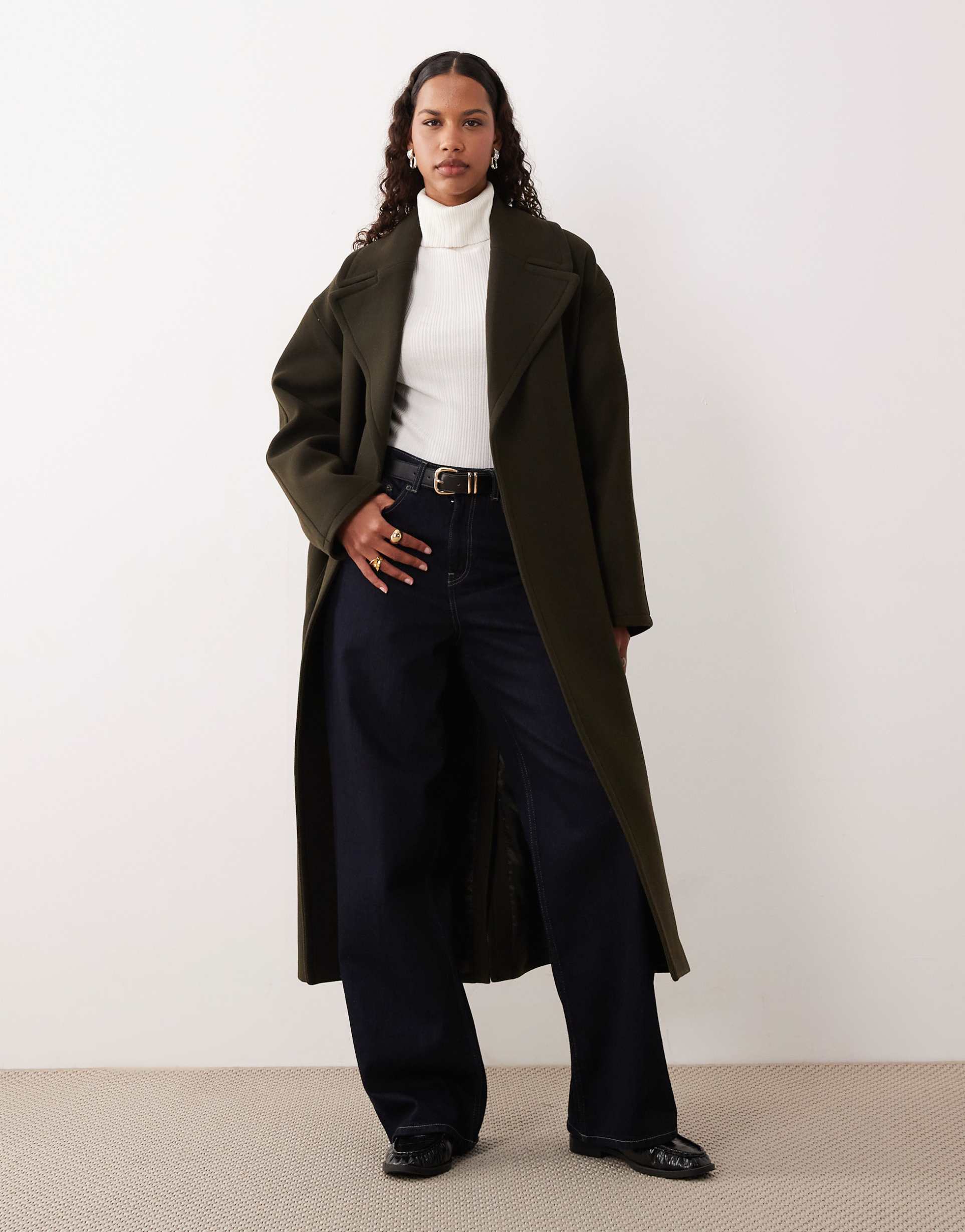 mango tailored tie waist coat in khaki