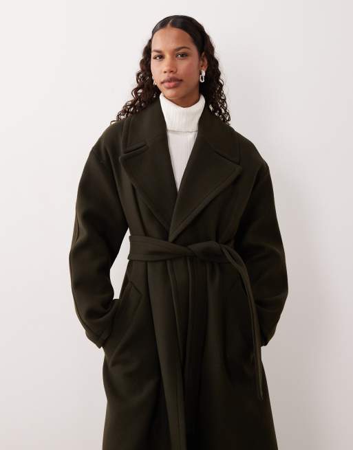 Mango tailored tie waist coat in khaki, 2 of 4