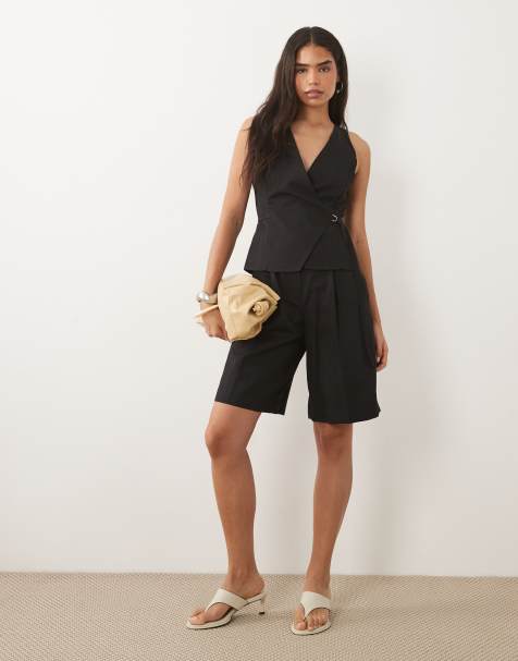 Mango tailored tie waist jumpsuit in black - view 1