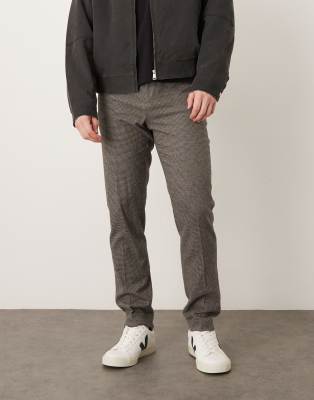 Mango Tailored Tweed Pants In Brown