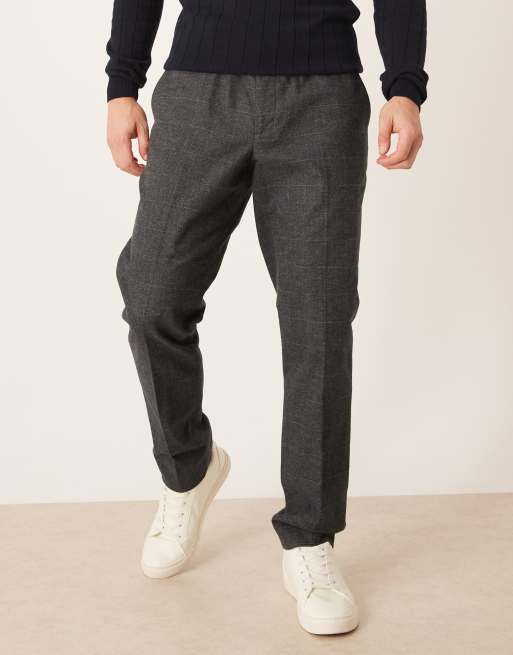 Mango tailored tweed trousers in navy, 2 of 5