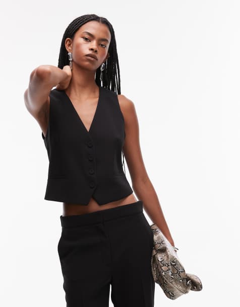 Mango tailored waistcoat co-ord in black