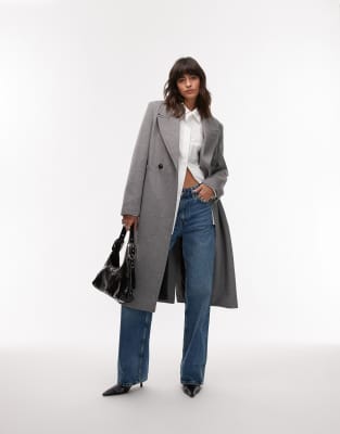 Mango Tailored Wool Mix Coat In Gray