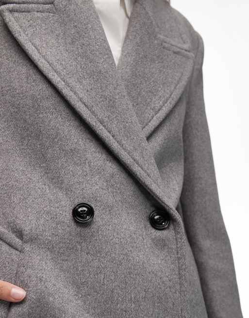 ジャケット・アウター volume wool tailored coat charcoal gray Mango tailored wool mix coat in gray | ASOS