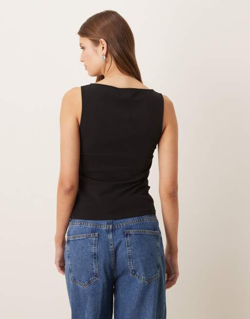 Mango - Tanktop met schijfjes in zwart, 4 van 4
