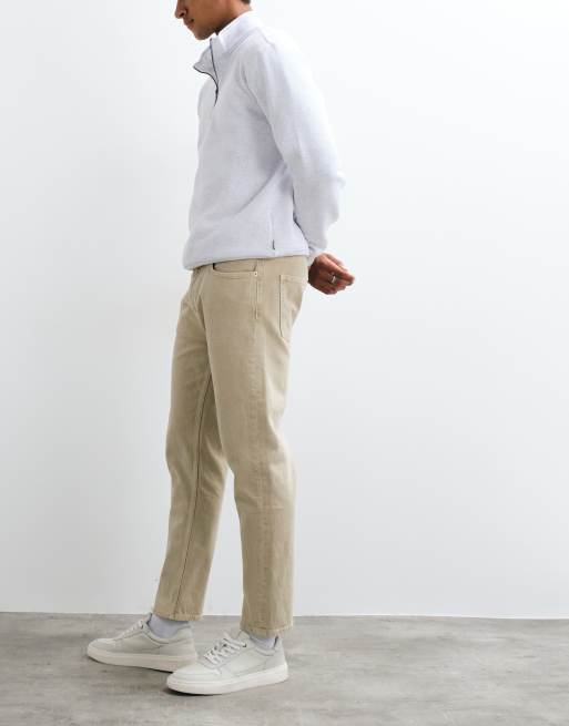Mango tapered jean in beige, 3 of 5