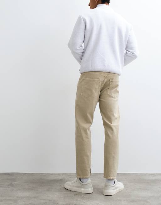 Mango tapered jean in beige, 5 of 5