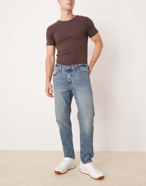 Mango tapered jean in dark blue rinse wash - view 1