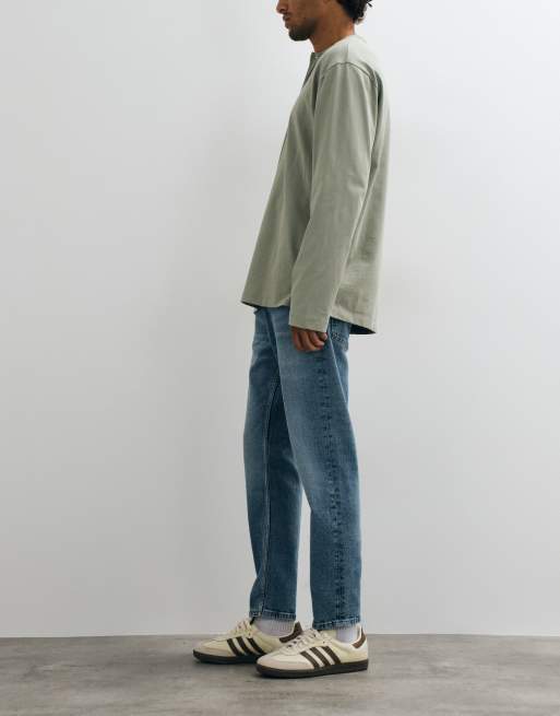 Mango tapered jeans i mellemblå, 3 af 5