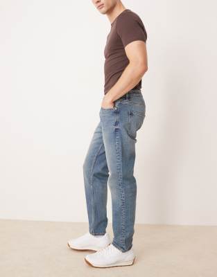 Mango Tapered Jeans In Blue
