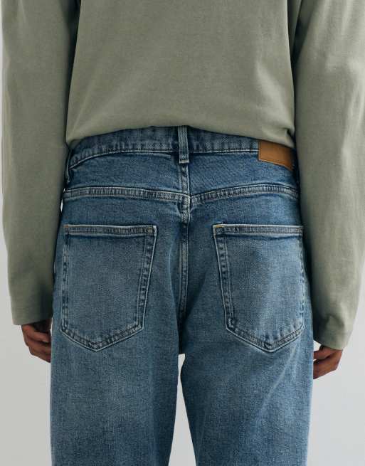 Mango tapered jeans in mid blue, 4 of 5