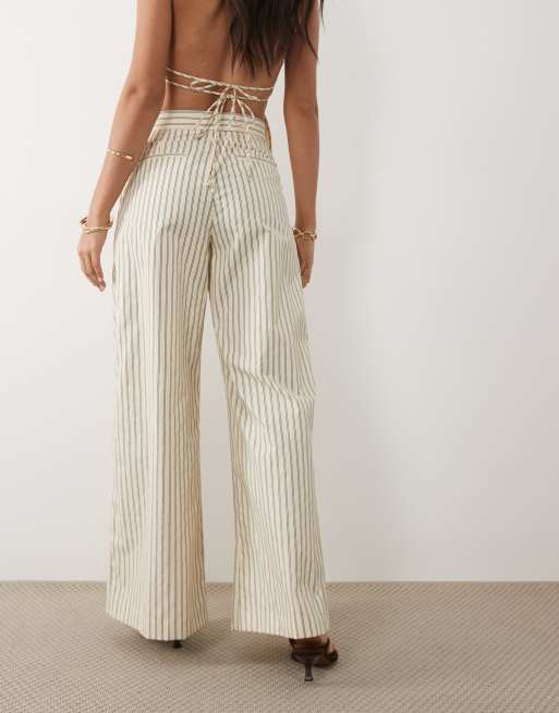 Mango Tatin relaxed trouser co-ord in yellow stripe, 4 of 5