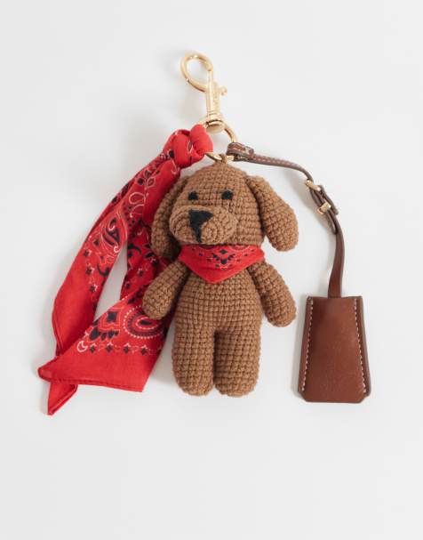 Mango teddty keyring in red - view 1