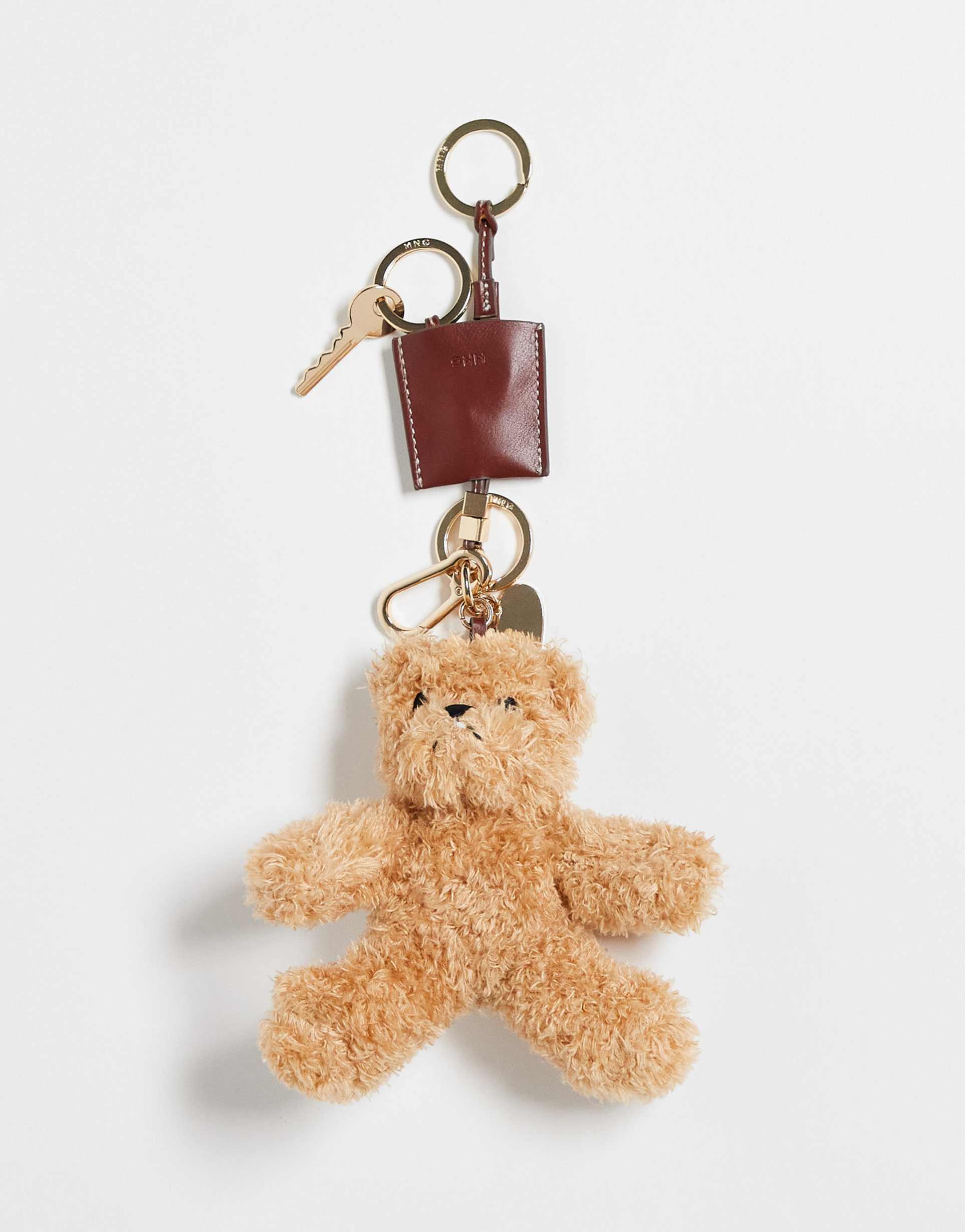 mango teddy bag charm in brown