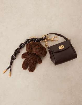 Mango Teddy Bag Charm In Brown