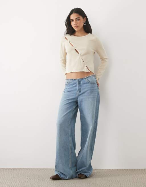 Mango Teen asymmetric button detailing cardigan in sand, 3 of 4