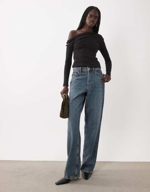 Mango Teen asymmetric long sleeve t-shirt in black, 2 of 4