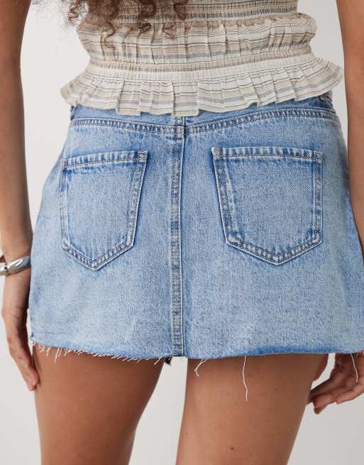 Mango – Teen – Asymmetrischer Mini-Jeansskort aus 100% Baumwolle in Blau, 4 von 5
