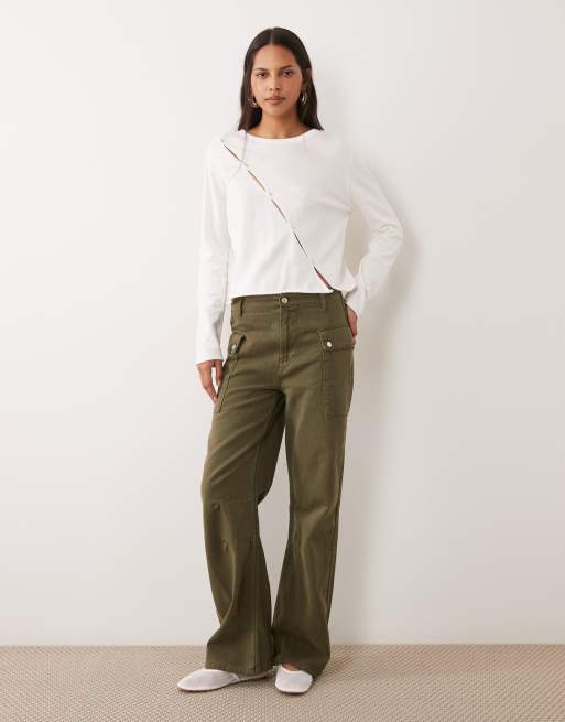 Mango Teen asymmetrisk kofta med knappdetalj i vitt, 2 av 4