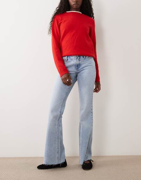 Mango Teen ausgestellte Jeans in Hellblau - view 1