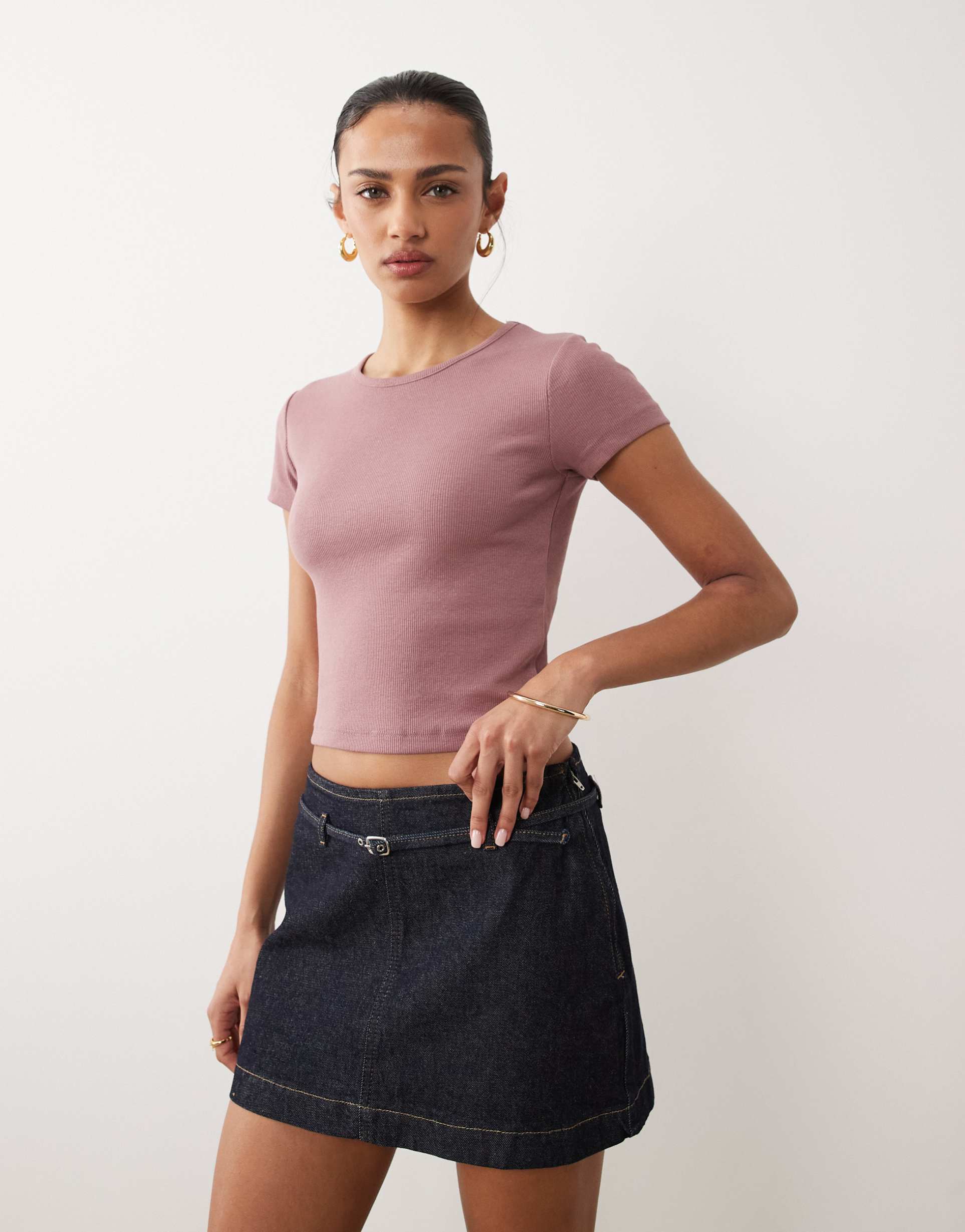 mango teen baby tee in pink