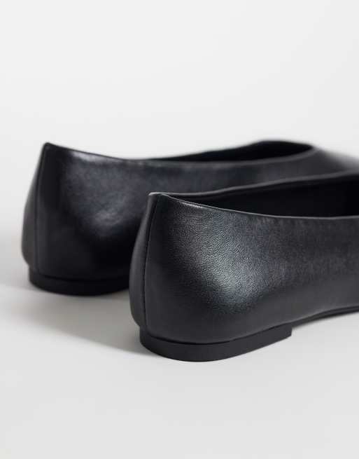 Mango Teen ballerinaskor i svart läder, 4 av 4