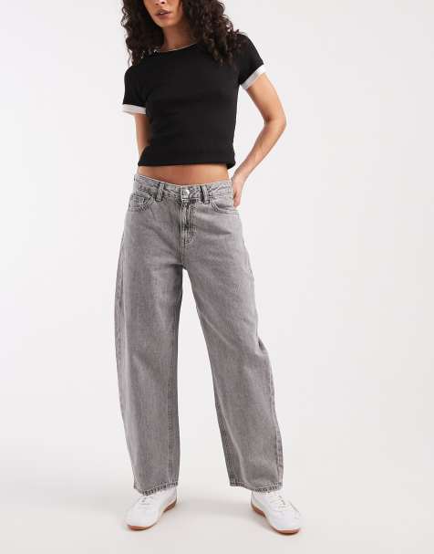 Mango Teen barrel jean in light grey - view 1